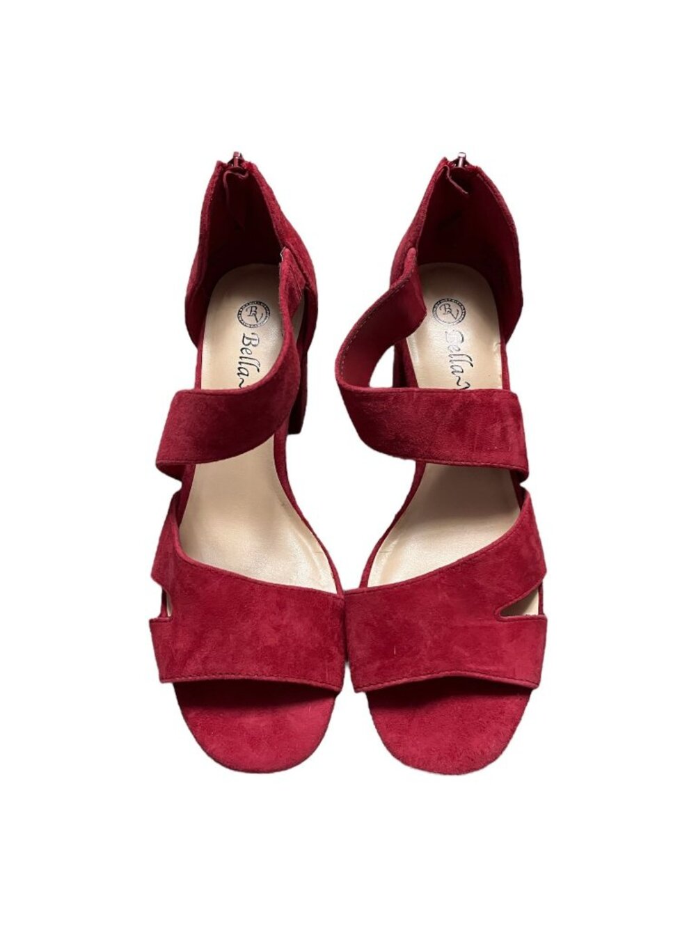 Bella Vita Korrine Red Suede Block Heel Sandals Women’s Size 6.5 Comfort Dress S